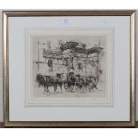 William Walcot - Temple of Minerva, early 20th century etching, signed in pencil, 26cm x 30cm,