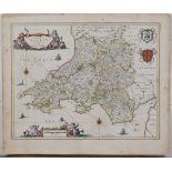 Jan Jansson - 'Principatus Walliae pars Australis vulgo South-Wales' (Map of South Wales), 17th