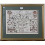 John Speed - 'Merionethshire described' (Map of the Welsh County with a Plan of Harlech Castle),