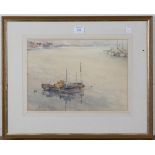 Francis S. Leke - 'Southwick' and View of Boats, a pair of watercolours, both signed and dated '