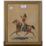 J.H., British School - Mounted Victorian Cavalry with Sword aloft, watercolour, signed with