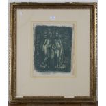 Geoffrey Hamilton Rhodes - 'Anacreon's Tomb (Cupid & Psyche)', colour lithograph, signed recto,