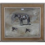 Michael Horne - Studies of a Horse, oil on panel, signed and dated 1960, 49cm x 60cm, within a