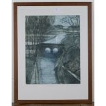Michael Chaplin - 'Water Meadow', colour etching, signed, titled, dated '81 and editioned 7/200 in