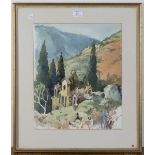 Eric William Pulford - 'Greece', watercolour and pencil, signed, titled and dated '74, 40cm x 33.