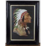 Continental School - Head Study of a Native American Chief, late 19th/early20th century oil on