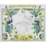 R. Hétreau - 'Les Vignobles de France' (Maps of the French Vineyard Regions with Decorative Borders,