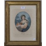 After Romanelli - 'Poetry', colour engraving by P.W. Tomkins, 33cm x 25cm, within a gilt frame,