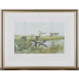 Thomas Blinks - Mallards taking off, and Pheasants taking off, two colour prints, both signed in