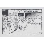 'Chrys' [George Chrystal] - Charollais [sic] Quarantine Station (Cartoon from 'Farmer &