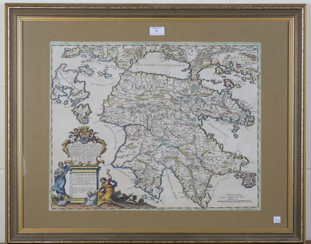 Giacomo Cantelli and Domenico de Rossi - 'Peloponnesus ad Antiquor' (Map of Greece), late 17th