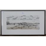 Rachael Ann Le Bas - 'Walberswick Ferry', 20th century two-tone etching, signed, titled and