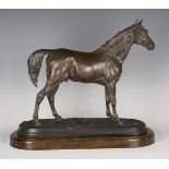After Pierre-Jules Mêne - Ibrahim, a modern bronzed resin model of a horse, the base bearing cast