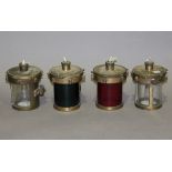 A set of four Royal Navy Second World War period bronze cased port, starboard, masthead and stern