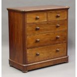 A Victorian mahogany chest of two short and two long mahogany-lined drawers, height 105cm, width