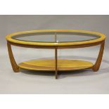 A mid-20th century teak oval coffee table by Nathan Furniture, height 46cm, length 120cm, depth