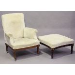 An early/mid-20th century French walnut framed reclining armchair with gilt metal mounts and