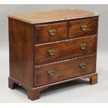 A George III mahogany chest of two short and two long drawers, height 81cm, width 91cm, depth 47.