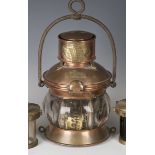 A 20th century copper and brass 'Dr Brown's Patent' ship's masthead navigation lamp with 10"