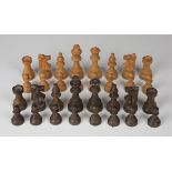 A modern boxwood Staunton chess set, one side stained, height of king 9.6cm.Buyer’s Premium 29.4% (