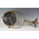 An early 20th century brass ship's search light by Francis Searchlights, Bolton, height 65cm,