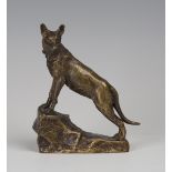 Marius-Joseph Sain - an early 20th century French patinated cast bronze model of a wolf standing