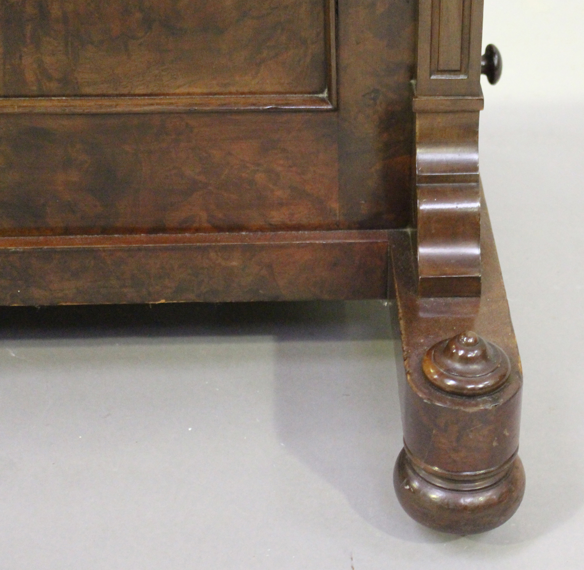 A mid-Victorian burr walnut Davenport by Thomas Turner of Manchester, the hinged writing surface - Image 2 of 5