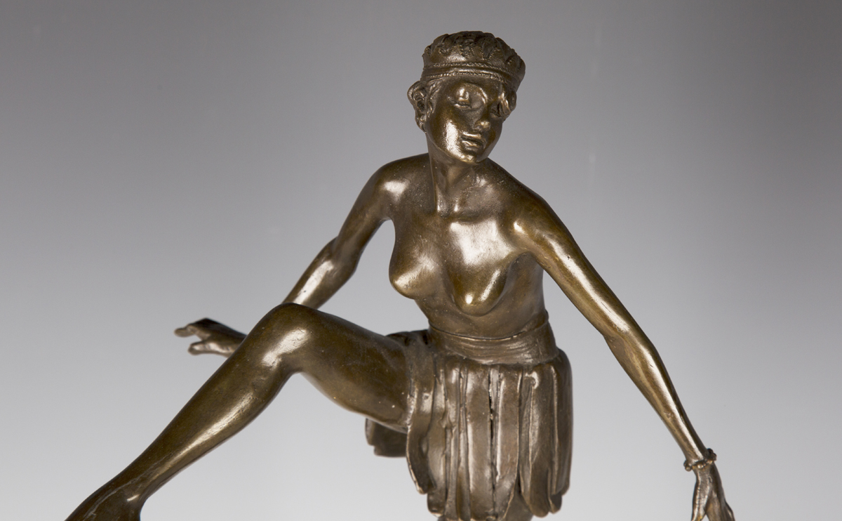 After Dominique Alonzo - a modern Art Deco style cast bronze figure of a dancer, bearing facsimile - Image 2 of 3