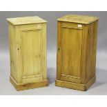 Two Victorian stripped pine bedside cabinets, widths 39cm and 38cm.Buyer’s Premium 29.4% (