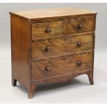 A George IV mahogany chest of two short and two long drawers, height 90cm, width 90cm, depth 49cm (