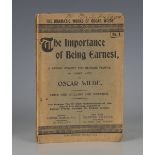 WILDE, Oscar. The Importance of Being Earnest. London and New York: Samuel French Ltd., [circa