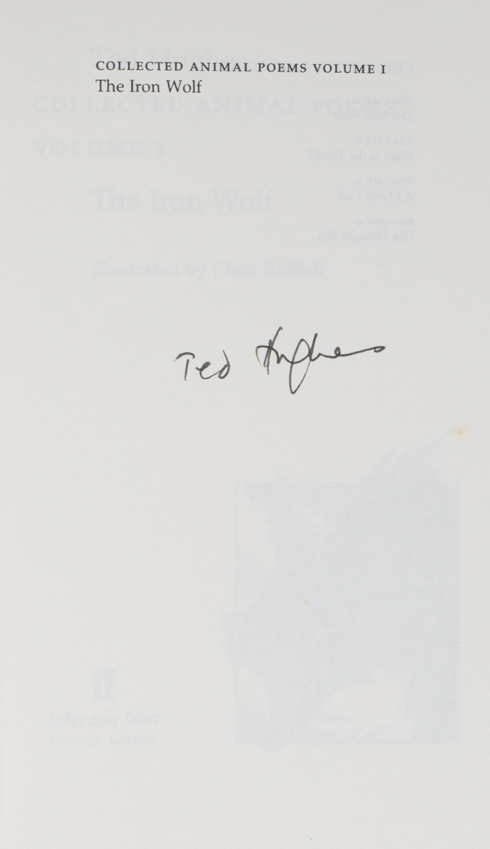 POETRY. - Ted HUGHES. Collected Animal Poems. London: Faber and Faber, 1995. 4 vols., signed by - Image 2 of 2