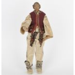 A Continental articulated wooden doll of a man, 19th century, possibly Prince Albert, the head