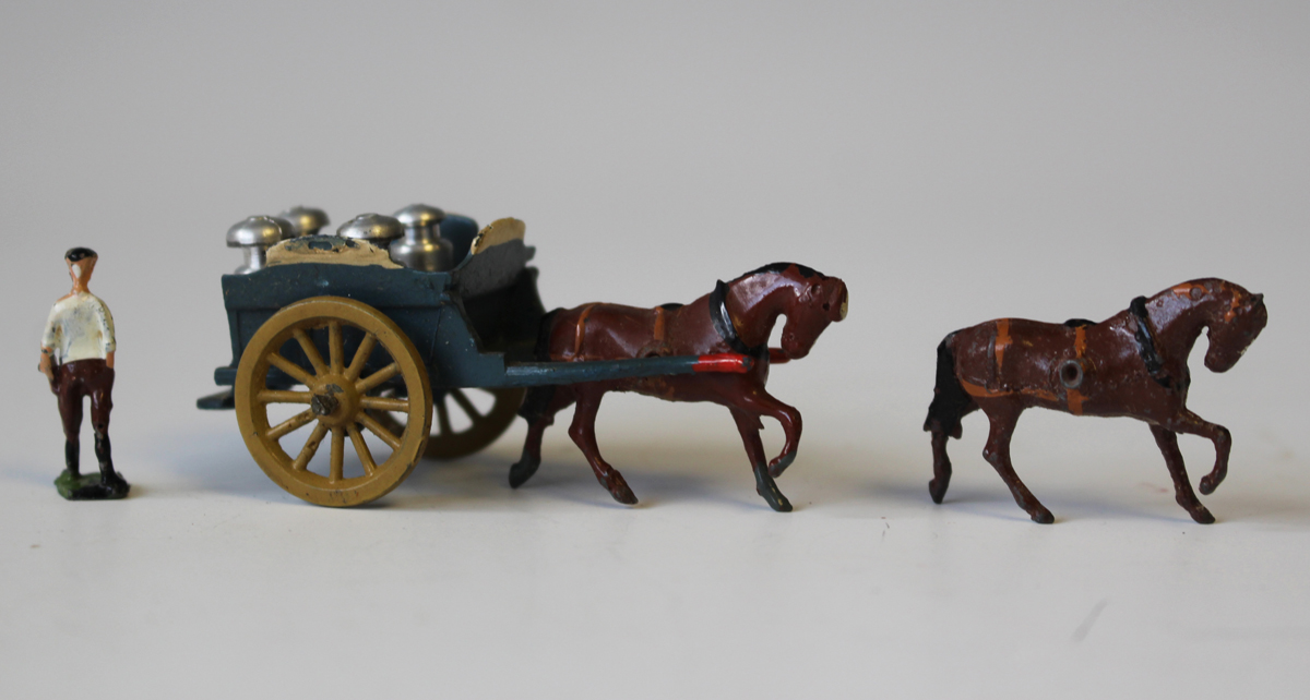 A Britains Lilliput World LV/604 Fordson tractor and an LV/605 milk float and horse, both boxed ( - Image 2 of 3