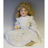 An Armand Marseille Köppelsdorf bisque head doll, impressed '996 A4M', with later blonde wig in