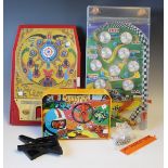 An Epoch Pachinko ball game and a Durham Industries Grand Prix pinball game (playwear and minor