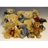 Ten modern teddy bears, various makes, including Canterbury, Gund and Merrythought.Buyer’s Premium