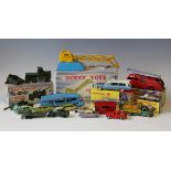 A small collection of Dinky Toys and Supertoys vehicles and accessories, including a No. 277