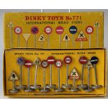 A Dinky Toys No. 771 international road signs set, boxed (playwear and paint chips, box and lid