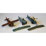 Two tinplate clockwork gyro high-wing monoplanes 'R.S.A. 33', finished in blue with white stripes,