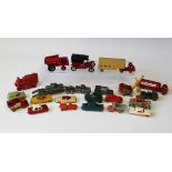 A collection of Matchbox 1-75 military vehicles, cars and commercial vehicles, including a No. 4