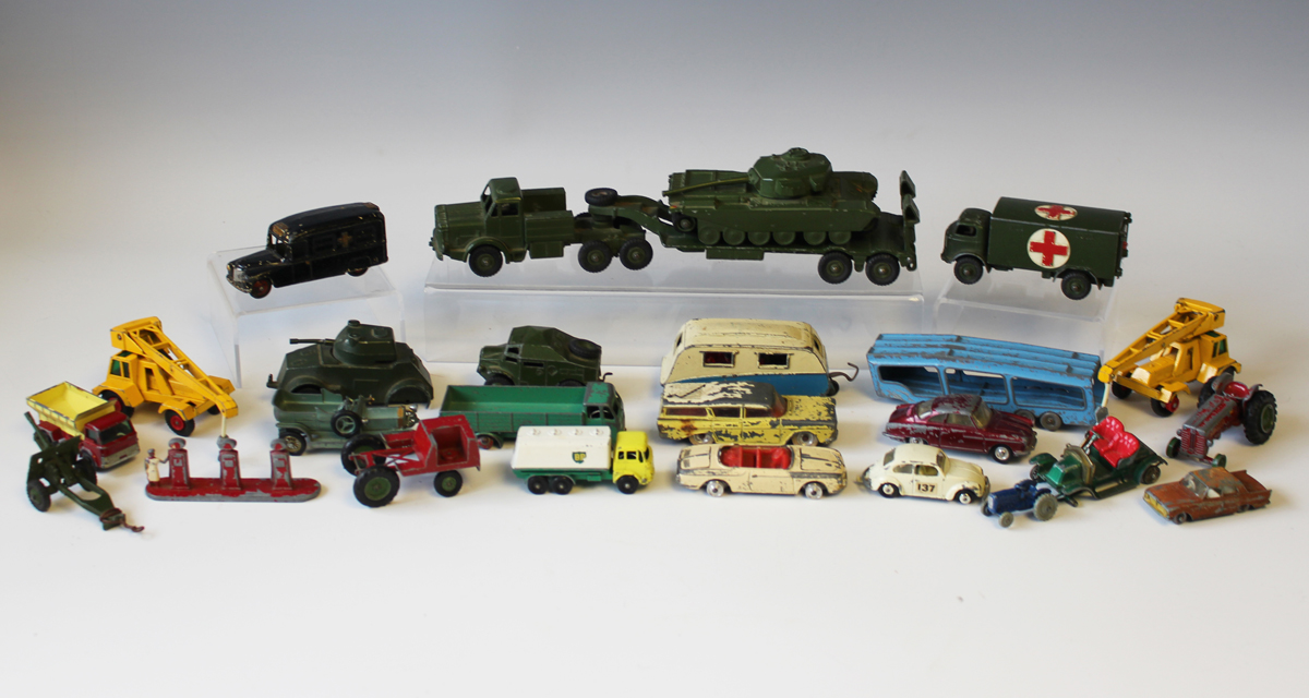 A small collection of Dinky Toys and Supertoys army vehicles, including a No. 651 Centurion tank and