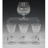 A pair of Waterford short stem cut crystal water goblets, height 13.2cm, together with a part