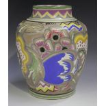 A Carter, Stabler & Adams Poole pottery vase, 1926-34, the high-shouldered body painted by Mary