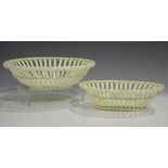 An Elijah Mayer creamware basket, circa 1790-1804, of oval pierced form, impressed mark to base,