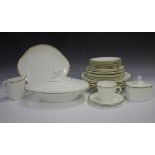 A Royal Doulton Gold Concord pattern part service, comprising eight dinner, dessert and tea