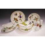 A group of Royal Worcester Evesham pattern tableware, including tureens and covers, quiche dishes,