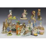 Thirteen Beswick Beatrix Potter figures, comprising Johnny Town-Mouse with Bag, Benjamin Bunny,