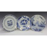 An English Delft plate, London, Brislington or Bristol, circa 1680-1700, painted in blue with a