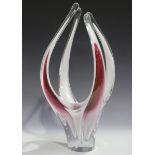 A Flygsfors Coquille range glass sculpture, mid-20th century, designed by Paul Kedelv, engraved
